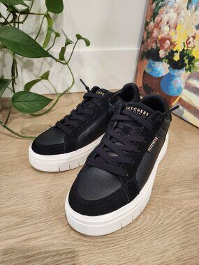 Skechers Black Platform Sneakers Size 7 Women